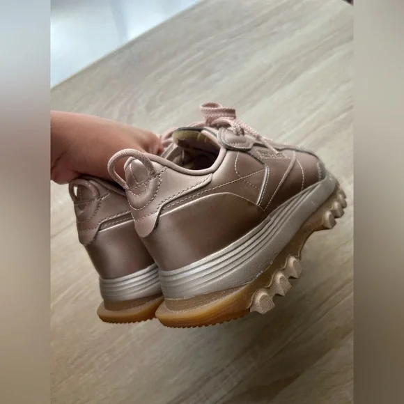Reebok Rose Gold Metallic Sneakers CardiB Leather Platforms Y2K Chunky Size 8.5 - Picture 8 of 14